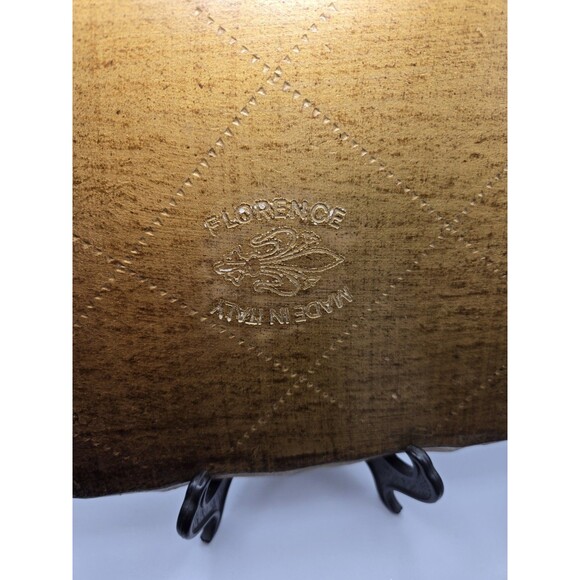 Vintage Italian Toleware Tray Platter Hand Painted Wood Florence Italy 6x8 - Picture 2 of 3